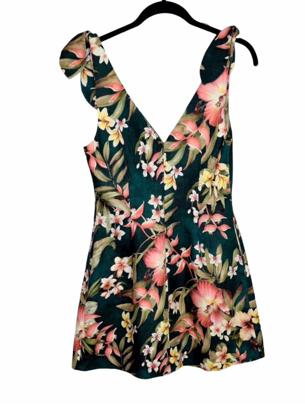 Zimmermann Lexi Tie Mini Dress Size 2 US M/8
Green Palm Linen Wedding Guest - Picture 3 of 9